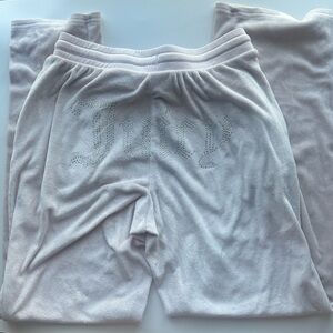 Juicy Couture | Baby Pink Velour Track Pants with Silver Bling | S